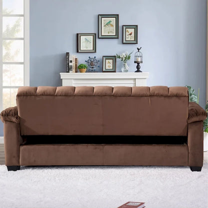 Divano letto convertibile in velluto da 82,7" con 2 cuscini