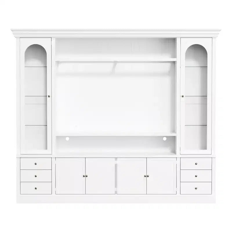 Famapy Mobile TV Bianco - Ampio Porta TV con Ante e Faretti LED per Soggiorno