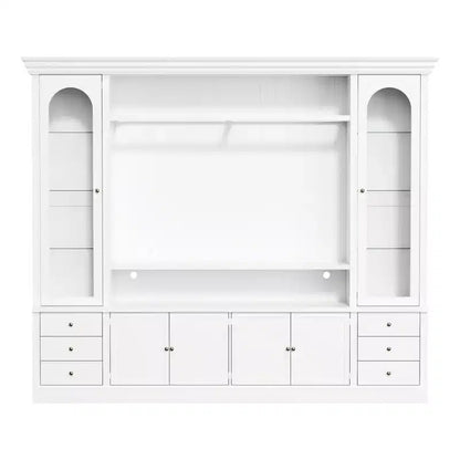 Famapy Mobile TV Bianco - Ampio Porta TV con Ante e Faretti LED per Soggiorno