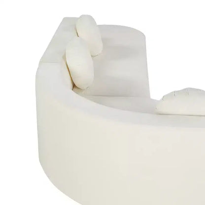 Divano componibile Whisen 122'' Extra Large, Elegante Divano Imbottito in Tessuto con Tre Cuscini Rotondi, Schiuma ad Alta Resilienza