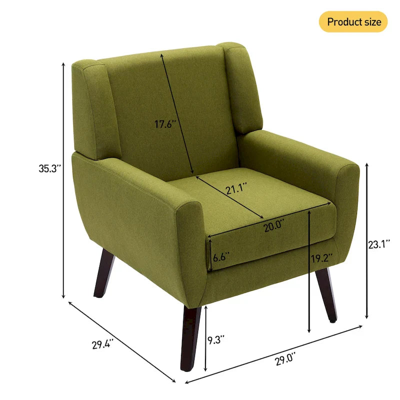 Fauteuil d'appoint en lin, à oreilles, lot de 2
