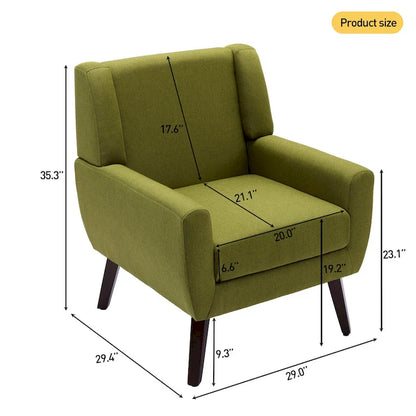 Fauteuil d'appoint en lin, à oreilles, lot de 2