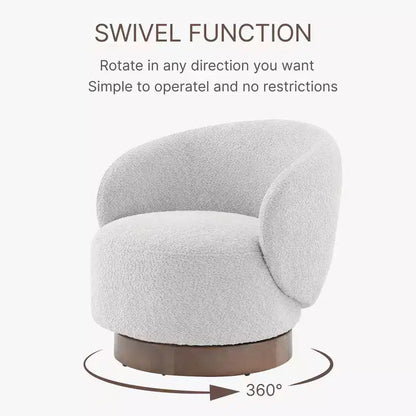 Fauteuil d'appoint pivotant Spruce&Spring en tissu avec base en bois
