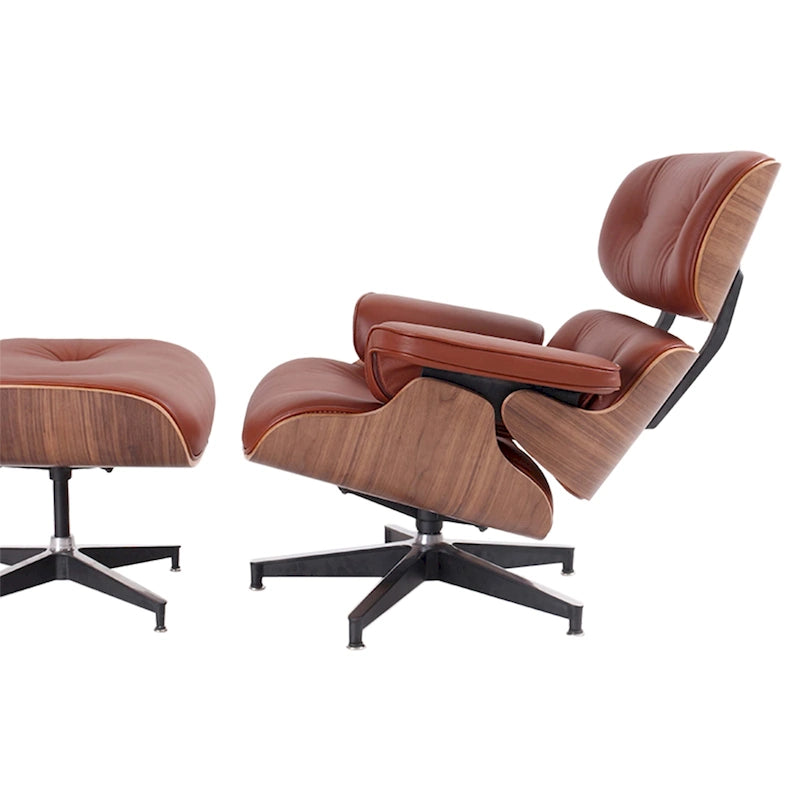 Fauteuil inclinable en cuir de style Mid-Century Modern