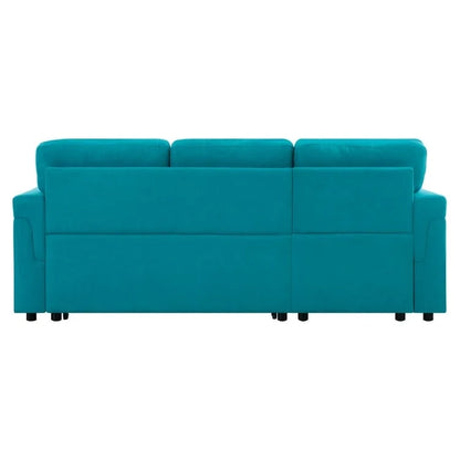 Divano sezionale reversibile con letto estraibile, chaise longue con contenitore nascosto, gambe durevoli,