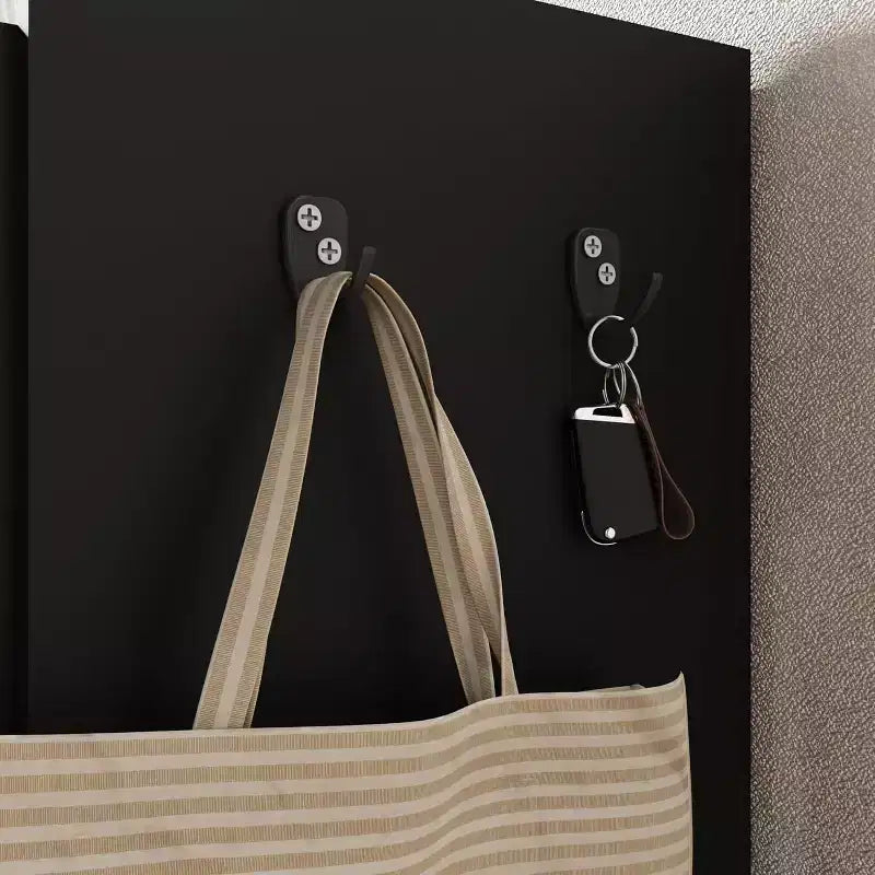 Meuble à chaussures 3 portes avec crochets de rangement, organiseur de chaussures à 6 niveaux pour entrée, meuble à chaussures autoportant pour couloir, salon