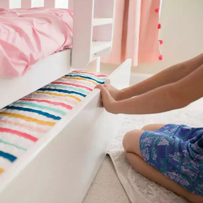 Letto a Castello in Legno Massello Max & Lily, una Piazza e Mezza con Letto Estraibile Contenitore e Scaletta per Bambini