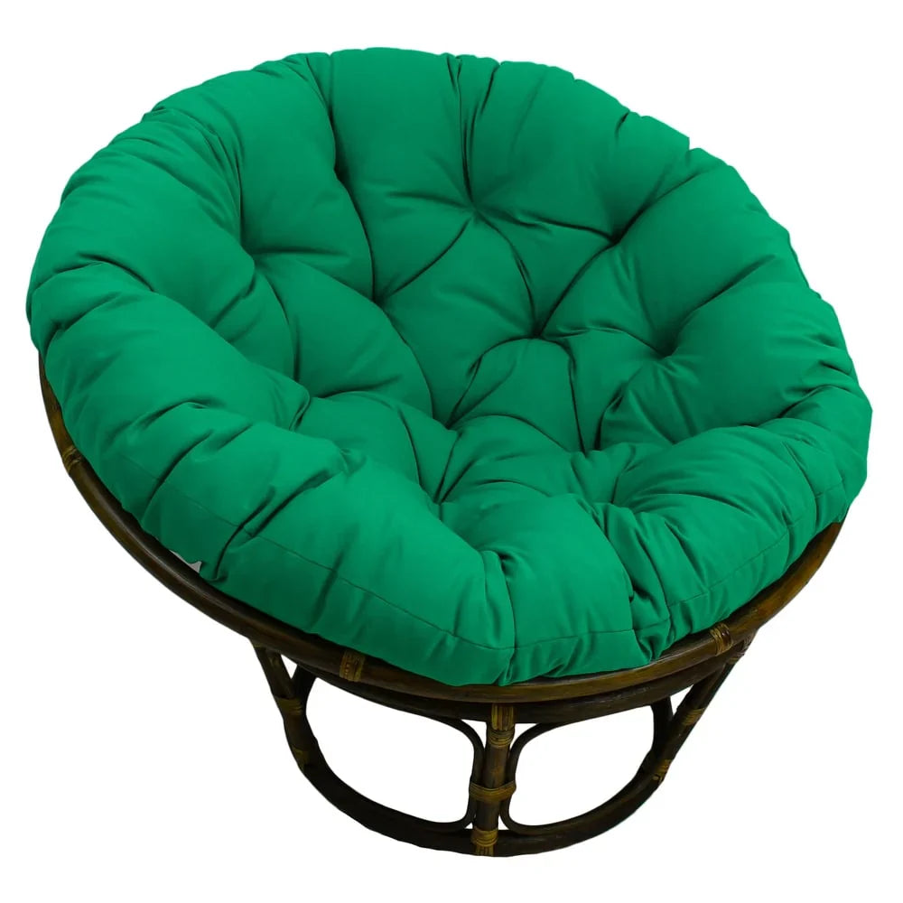 Poltrona Papasan Bali da 42 pollici in rattan con cuscino in twill