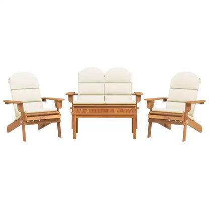 vidaXL Salon de jardin marron bois d'acacia massif Standard Pliable