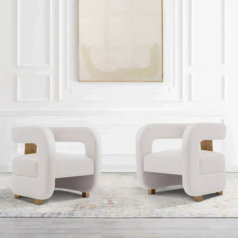 Manhattan Comfort Ensemble de 2 fauteuils d'appoint en velours Amirah moderne