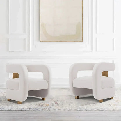 Manhattan Comfort Ensemble de 2 fauteuils d'appoint en velours Amirah moderne