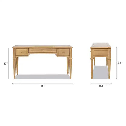 Scrivania direzionale in legno a 3 cassetti Dauphin 55 di Jennifer Taylor Home