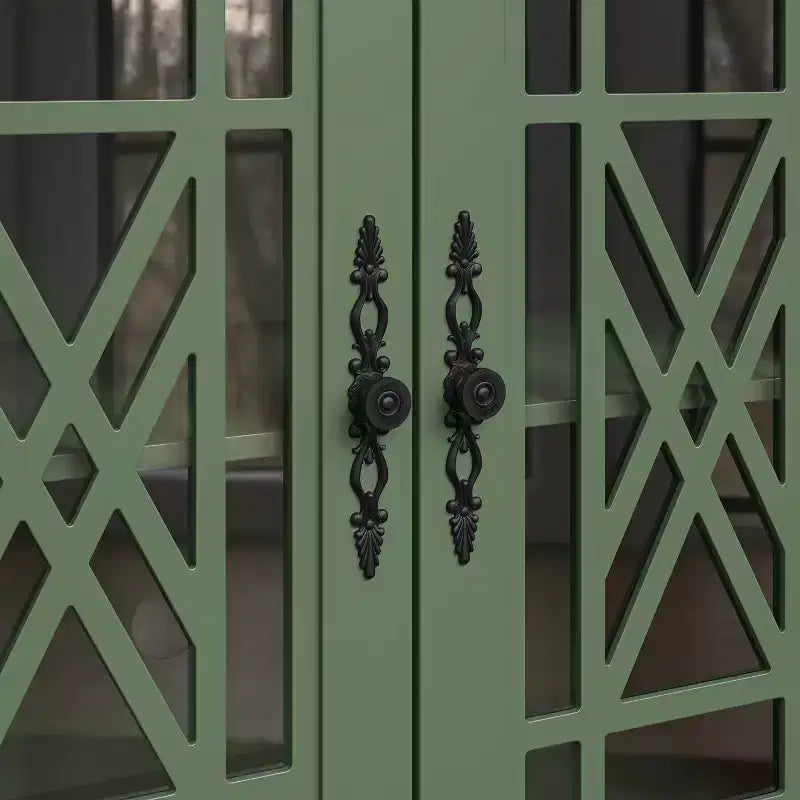 63 armoire buffet de style vintage avec tiroirs, vert
