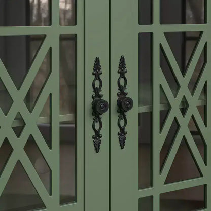 63 armoire buffet de style vintage avec tiroirs, vert