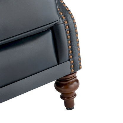Fauteuil Alex Classic Wingback en cuir avec clous décoratifs (lot de 2) par HULALA HOME
