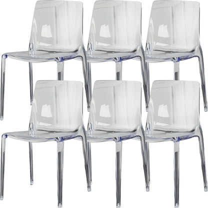 Chaise de salle à manger sans accoudoirs à dossier bas en acrylique ambre