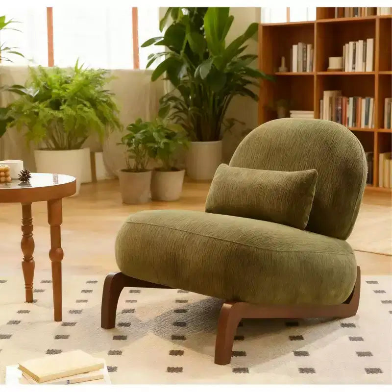 Moderna sedia imbottita graziosa, comoda poltrona senza braccioli per salotto, camera da letto, appartamento o balcone - Panipeachy
