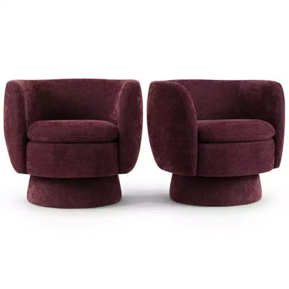 Lot de 2 fauteuils pivotants modernes avec revêtement en tissu, fauteuil lounge pivotant à 360° pour salon, chambre à coucher - Panipeachy