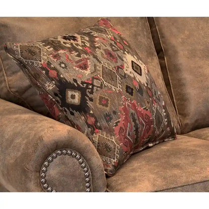 Divano letto in tessuto scamosciato marrone rustico Rancho - 37 x 86 x 40