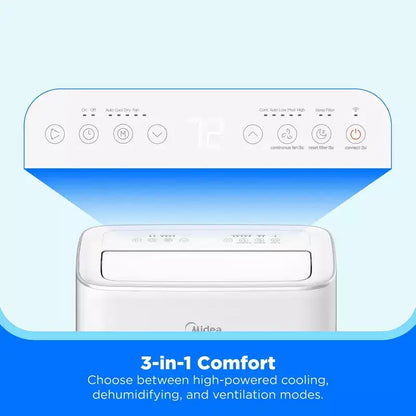 Condizionatore d'aria portatile Smart Inverter Midea 10.000 BTU DOE, per ambienti fino a 42 m², bianco
