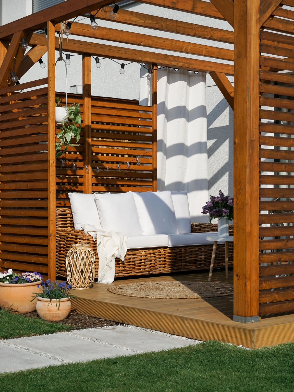 3-seater garden sofa Natural Rattan