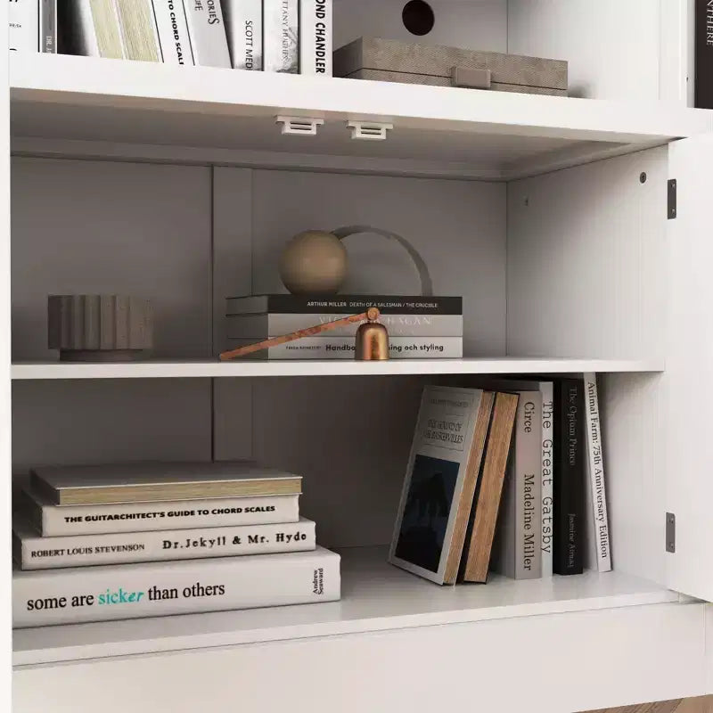 Famapy Mobile TV Bianco - Ampio Porta TV con Ante e Faretti LED per Soggiorno