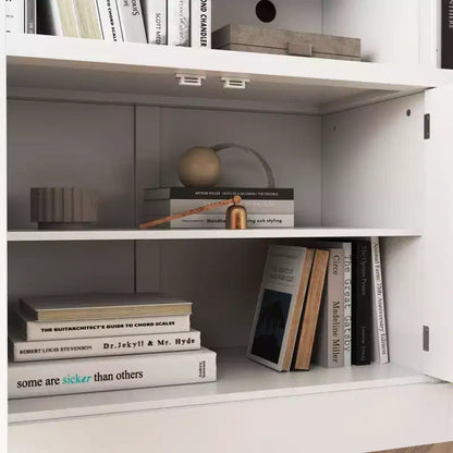 Famapy Mobile TV Bianco - Ampio Porta TV con Ante e Faretti LED per Soggiorno