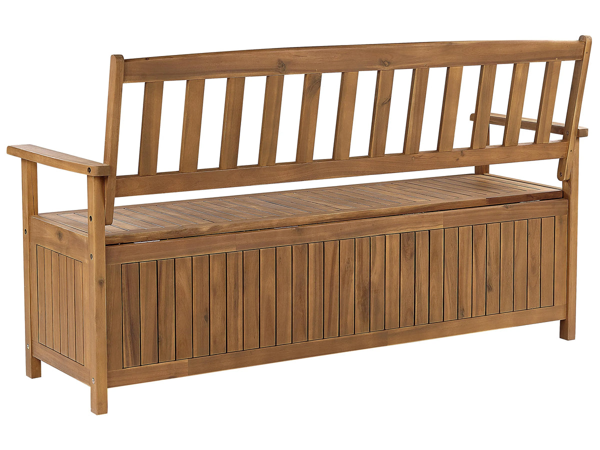 Panchina da giardino 160 cm con contenitore Legno d'acacia Marrone