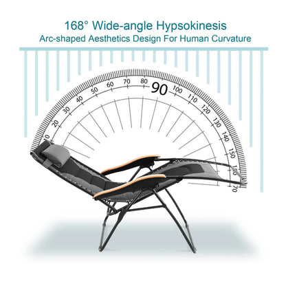 Fauteuil de relaxation zéro gravité XL surdimensionné rembourré avec accoudoirs plus larges et porte-gobelet réglable - N/A