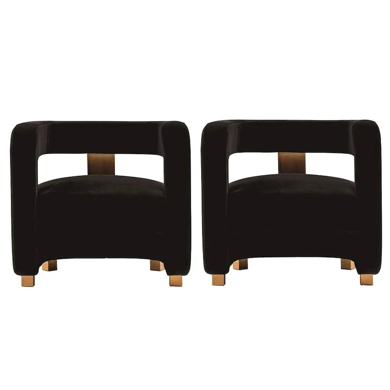 Manhattan Comfort Ensemble de 2 fauteuils d'appoint en velours Amirah moderne