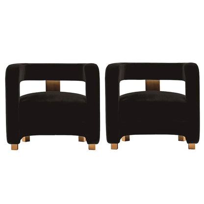 Manhattan Comfort Ensemble de 2 fauteuils d'appoint en velours Amirah moderne