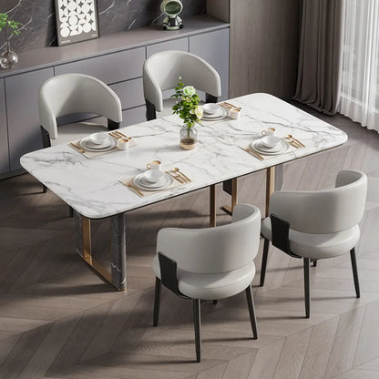 Sedia da pranzo moderna glamour rivestita in pelle