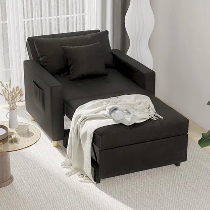 Fauteuil convertible 3-en-1, plusieurs coloris, une place