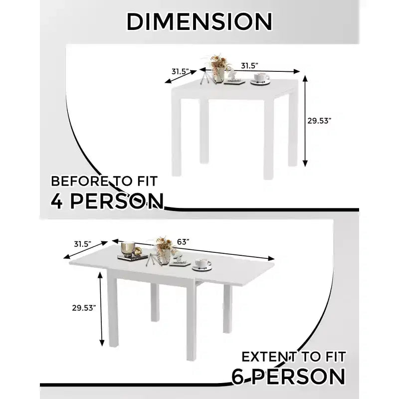 Table à manger extérieure extensible en aluminium imitation bois - Rectangulaire, résistante à la rouille, 6 places