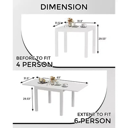 Table à manger extérieure extensible en aluminium imitation bois - Rectangulaire, résistante à la rouille, 6 places