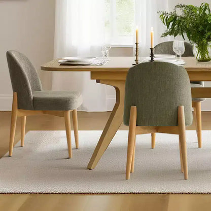 Ensemble de salle à manger 7 pièces, table à tréteaux extensible de 198-244 cm avec chaises rembourrées et pieds en bois massif - Panipeachy