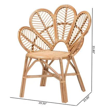 Poltrona Eliava Natural Rattan Flower Marrone Naturale: Vimini per Interni, Nessun Montaggio Richiesto