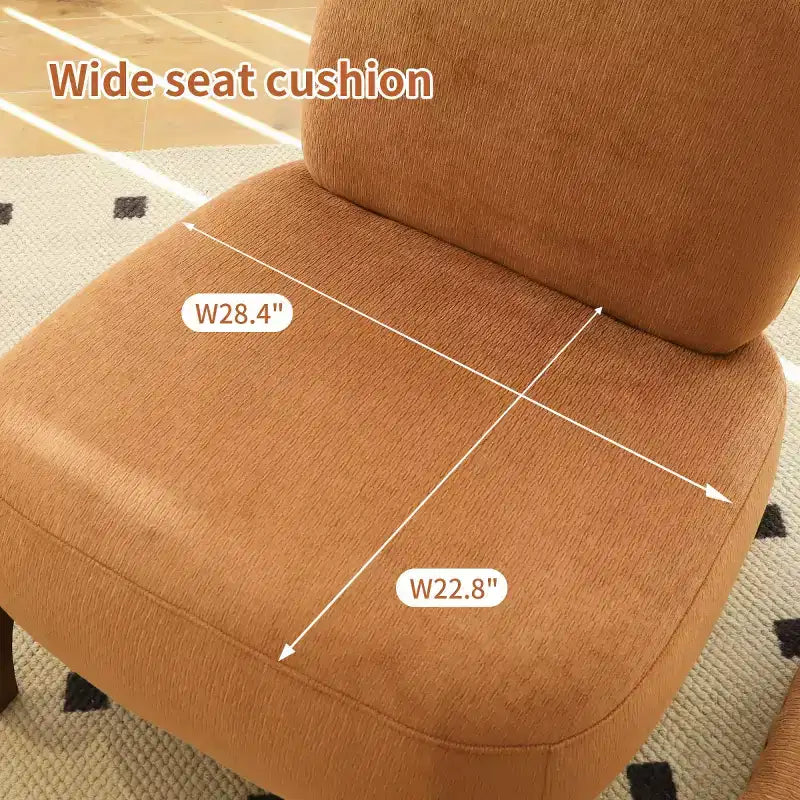 Moderna sedia imbottita graziosa, comoda poltrona senza braccioli per salotto, camera da letto, appartamento o balcone - Panipeachy