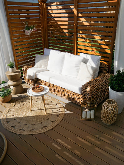 3-seater garden sofa Natural Rattan