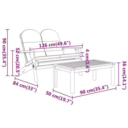vidaXL Salon de jardin marron bois d'acacia massif Standard Pliable