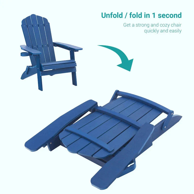 Bonosuki Set di 2 sedie Adirondack pieghevoli per patio e braciere