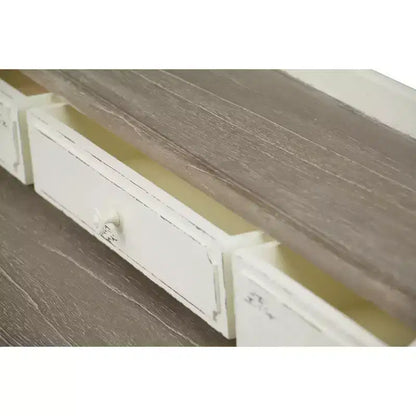 Bureau Anjou traditionnel français Blanc/Marron clair - Baxton Studio : 4 tiroirs, plateau en bois de mindi, mobilier de bureau à domicile
