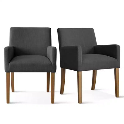 Set da pranzo da 9 pezzi con prolunga, include 6 sedie senza braccioli e 2 poltrone in lino neutro, gambe in legno massello, stile moderno-Panipeachy