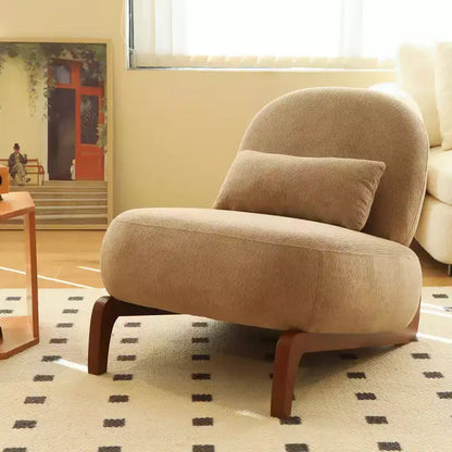 Moderna sedia imbottita graziosa, comoda poltrona senza braccioli per salotto, camera da letto, appartamento o balcone - Panipeachy