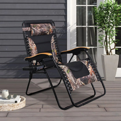 Fauteuil de relaxation zéro gravité XL surdimensionné rembourré avec accoudoirs plus larges et porte-gobelet réglable - N/A