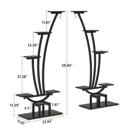 Fioriera Verticale per Piante da Interno a 6 Livelli per Giardino - Set da 2 Pezzi