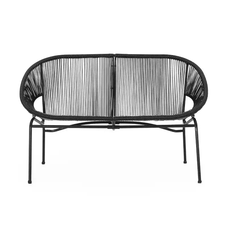Christopher Knight Home Paoa Set Salotto da Esterno in 3 Pezzi Intrecciato con Struttura in Ferro (Tavolo Non Incluso)