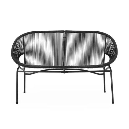 Christopher Knight Home Paoa Set Salotto da Esterno in 3 Pezzi Intrecciato con Struttura in Ferro (Tavolo Non Incluso)
