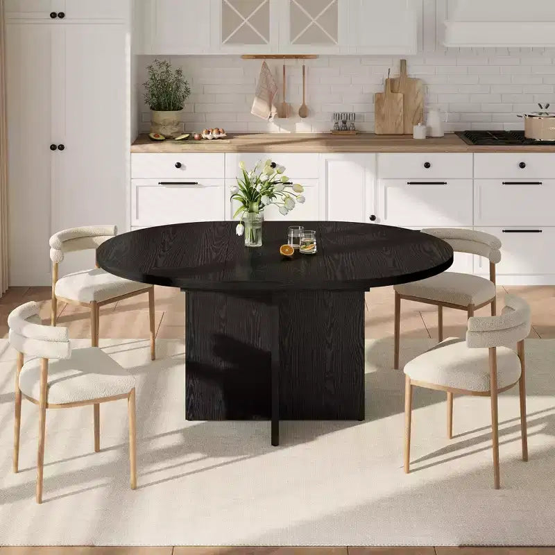 Tavolo da pranzo rotondo allungabile da 43,3''-59'' per 4-8 persone, moderno tavolo da pranzo ovale da cucina con prolunghe rimovibili, tavolo da pranzo per sala da pranzo, cucina