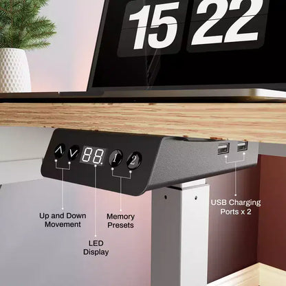Scrivania angolare EUREKA ERGONOMIC 60x23 regolabile in altezza con set di accessori
